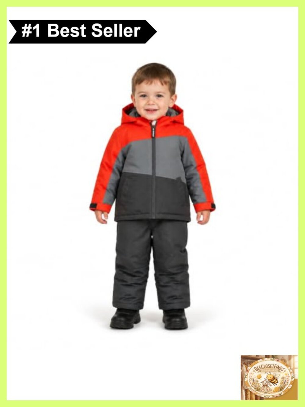 Boys Snow Suit Set Puffer Jacket & Bib Pants Water Resistant